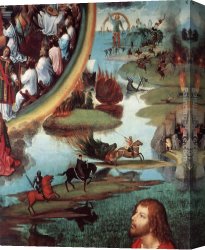 Memling Canvas Paintings - St John Altarpiece [detail 9, right wing] by Hans Memling